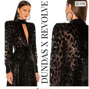 DUNDAS x REVOLVE Hendrix Top in Black Leopard print Size small